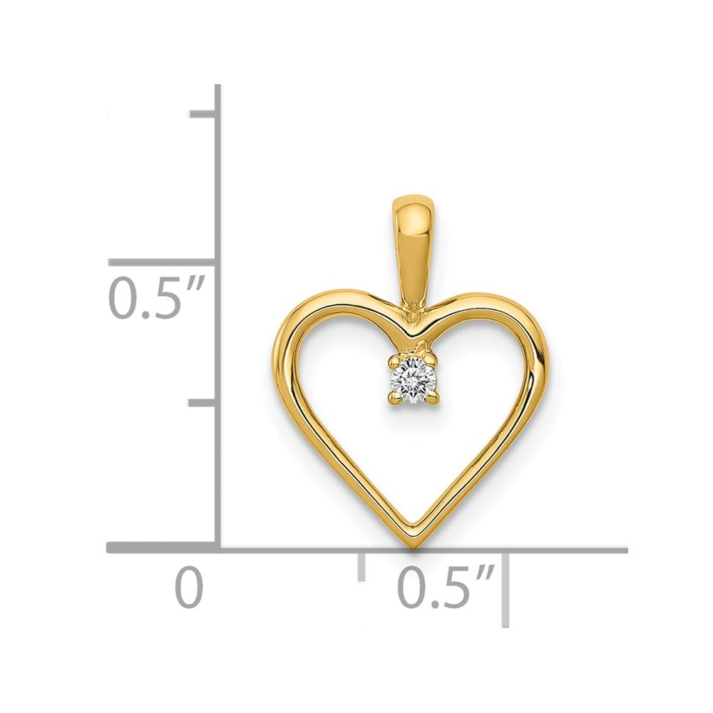 Charlie & Co Jewelry | 14k Aa .03ct. Diamond Heart Pendant - Model PM4816-003-YA