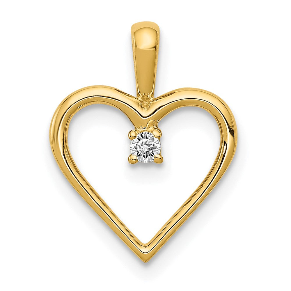 Charlie & Co Jewelry | 14k Aa .03ct. Diamond Heart Pendant - Model PM4816-003-YA