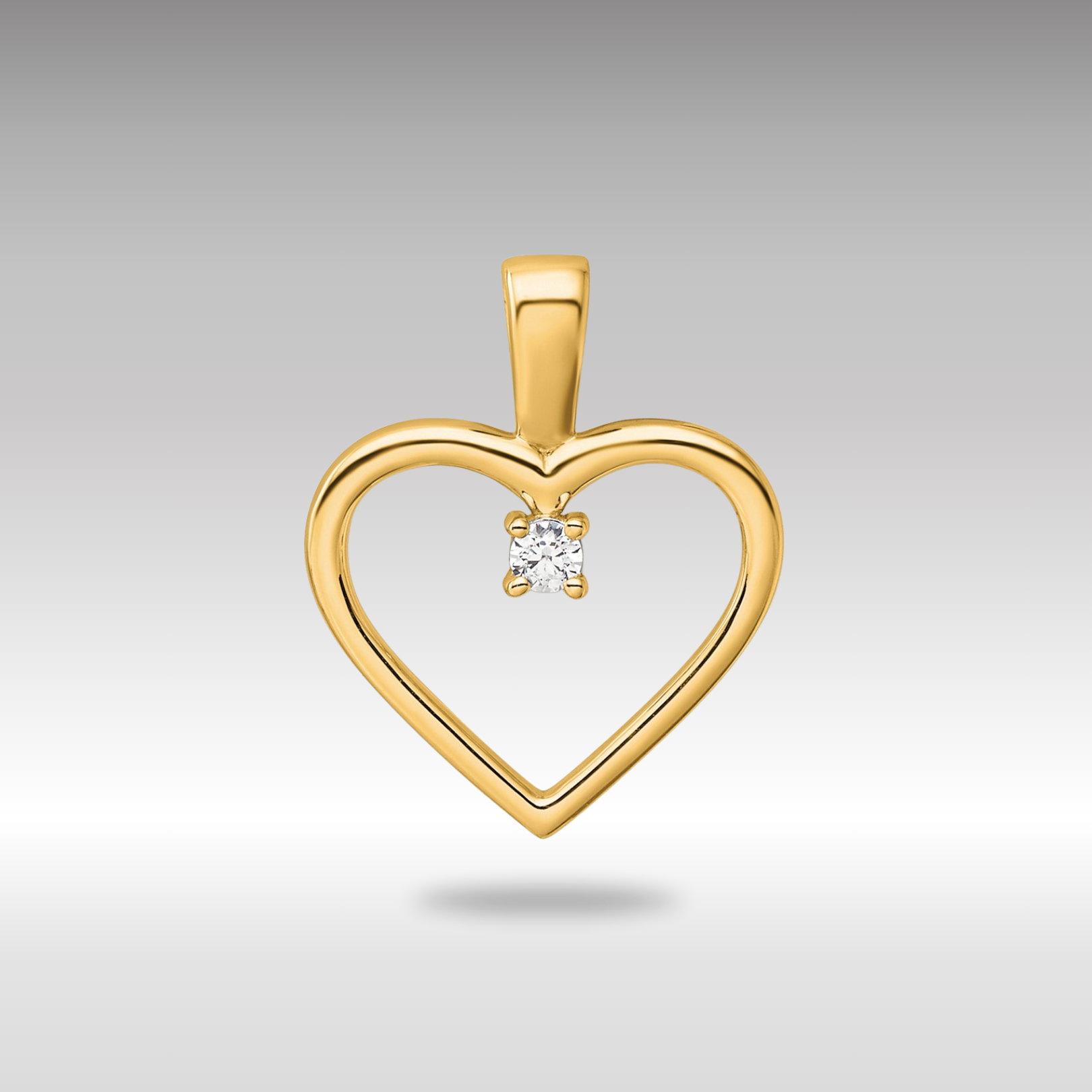 Gold AA .05ct. Diamond Heart Pendant Necklace - Model PM4816-005-YA - Charlie & Co. Jewelry