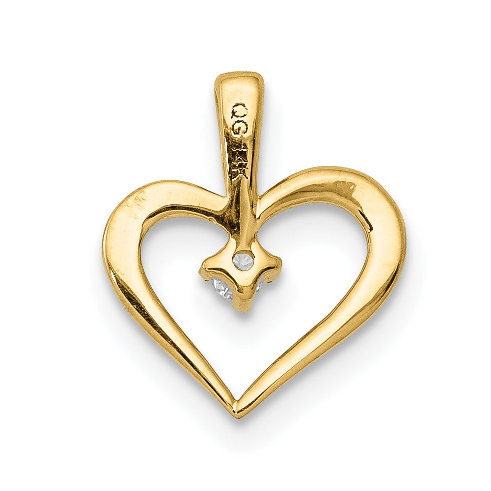 Gold AA .02ct. Diamond Heart Pendant Necklace - Model PM4817-002-YA - Charlie & Co. Jewelry