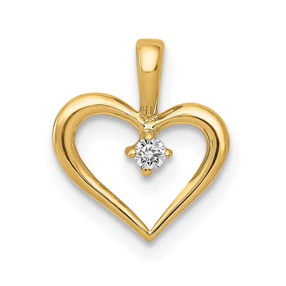 Charlie & Co Jewelry | 14k Aa .05ct. Diamond Heart Pendant - Model PM4817-005-YA