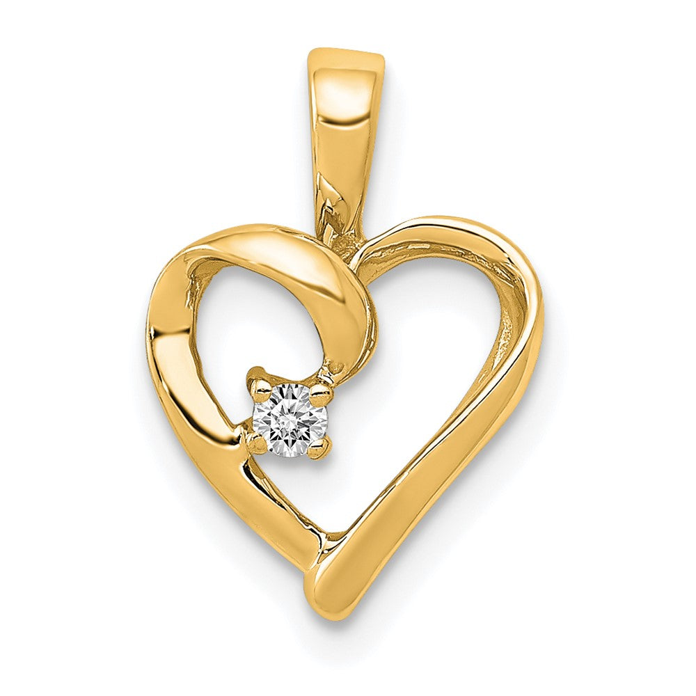 Charlie & Co Jewelry | 14k Aa .02ct. Diamond Heart Pendant - Model PM4820-002-YA