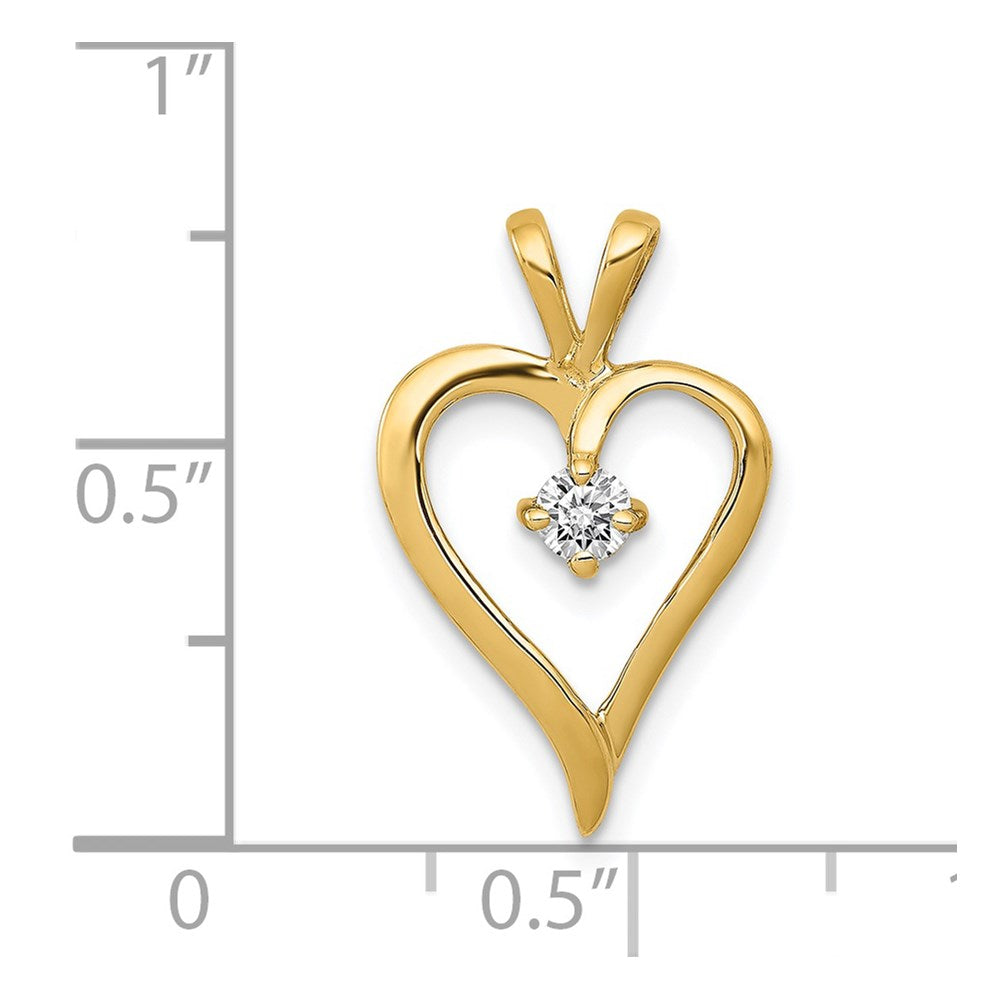 Charlie & Co Jewelry | 14k Aa 1/10ct. Diamond Heart Pendant - Model PM4823-010-YA