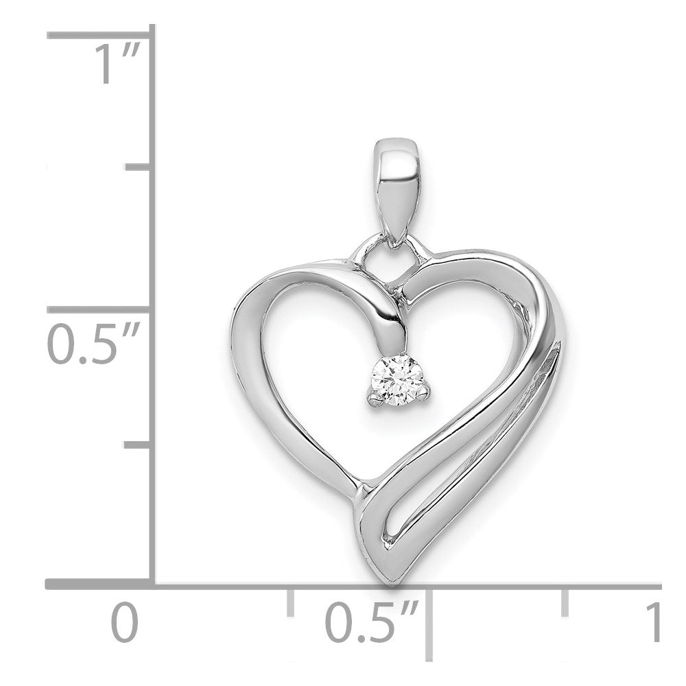 White Gold 1/15ct. Diamond Heart Pendant - Model PM4829-007-WA - Charlie & Co. Jewelry