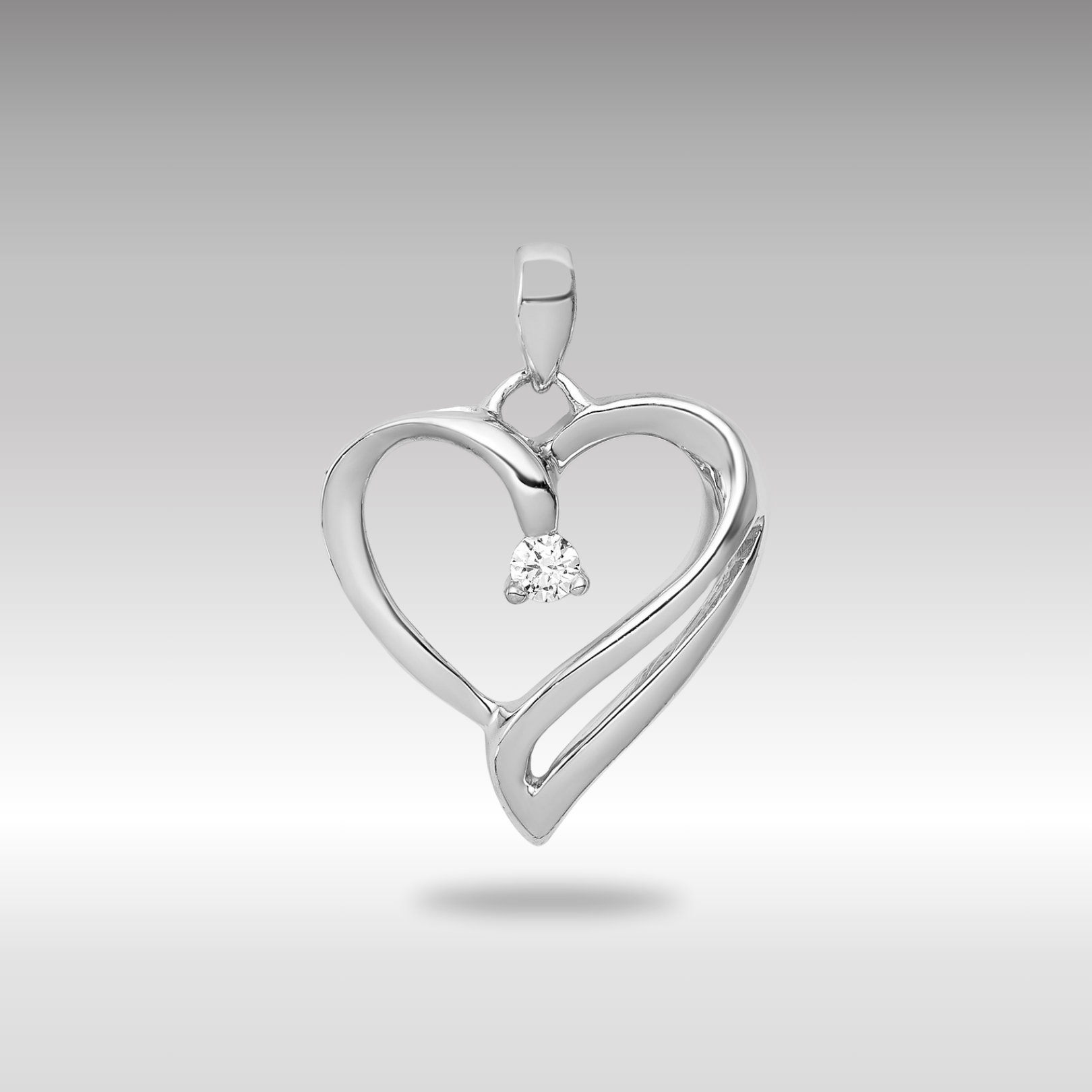 White Gold 1/15ct. Diamond Heart Pendant - Model PM4829-007-WA - Charlie & Co. Jewelry