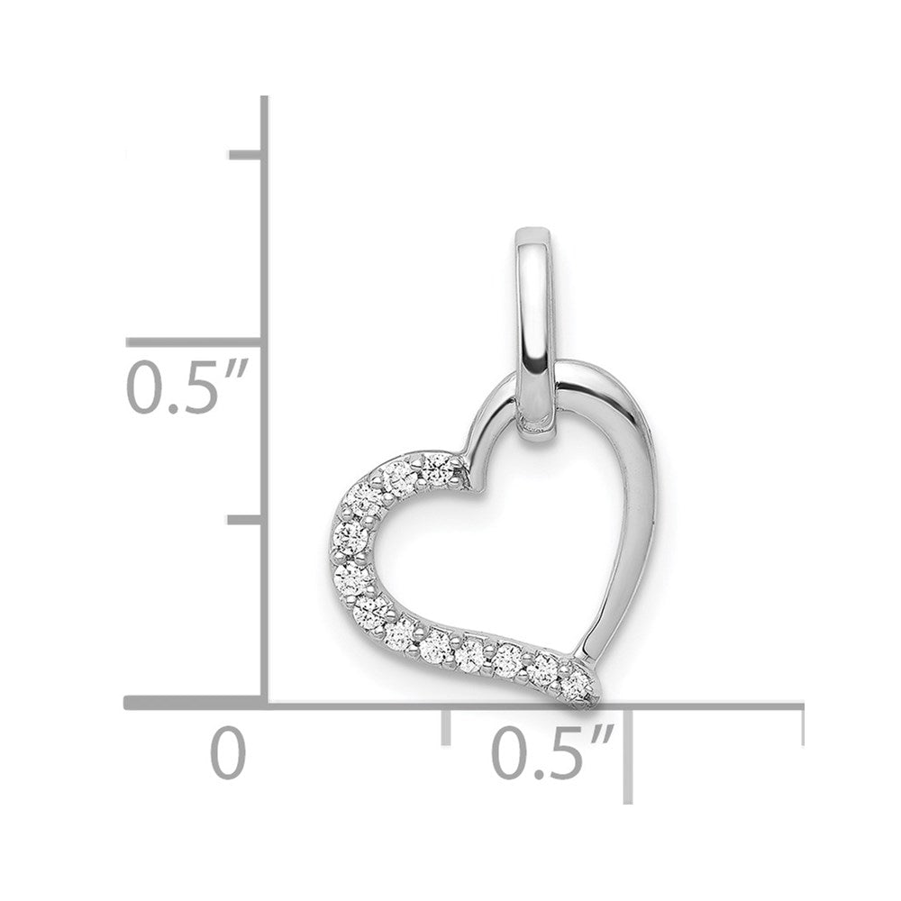 White Gold 1/15ct. Diamond Heart Pendant Necklace - Model PM4850-008-WA - Charlie & Co. Jewelry