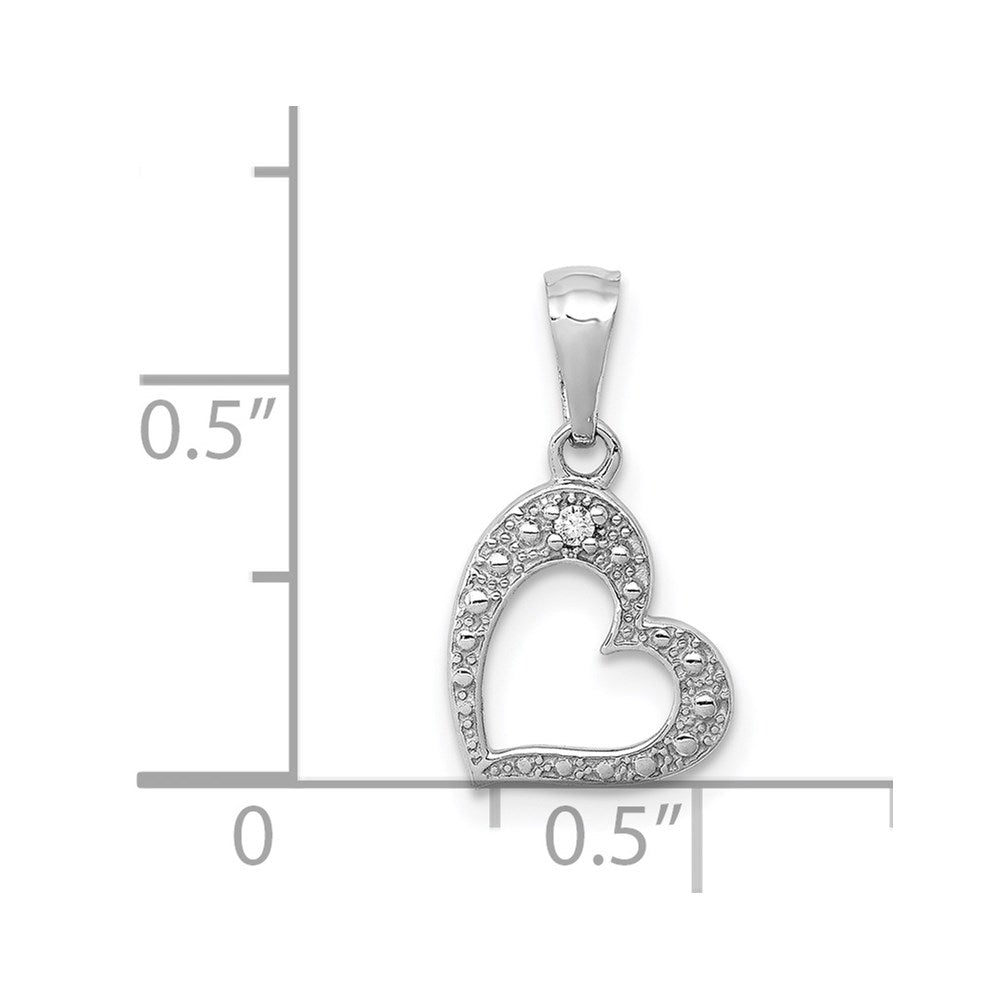 White Gold .01ct. Diamond Heart Pendant - Model PM4859-001-WA - Charlie & Co. Jewelry