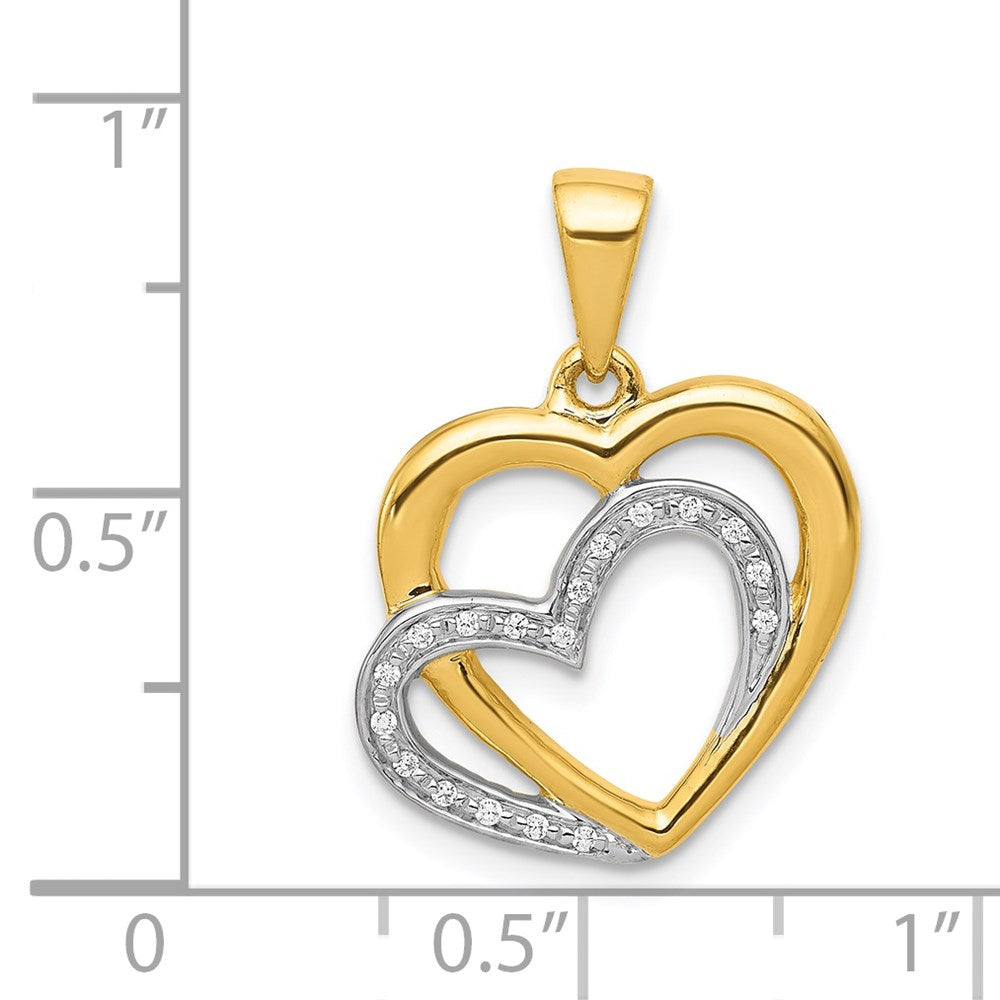 Gold 0.05 ct. Diamond Entwined Hearts Pendant Necklace - Model PM4902-005-YA - Charlie & Co. Jewelry