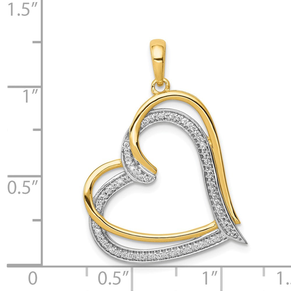 Gold 1/6ct. Diamond Double Heart Pendant Necklace - Model PM4920-016-YA - Charlie & Co. Jewelry