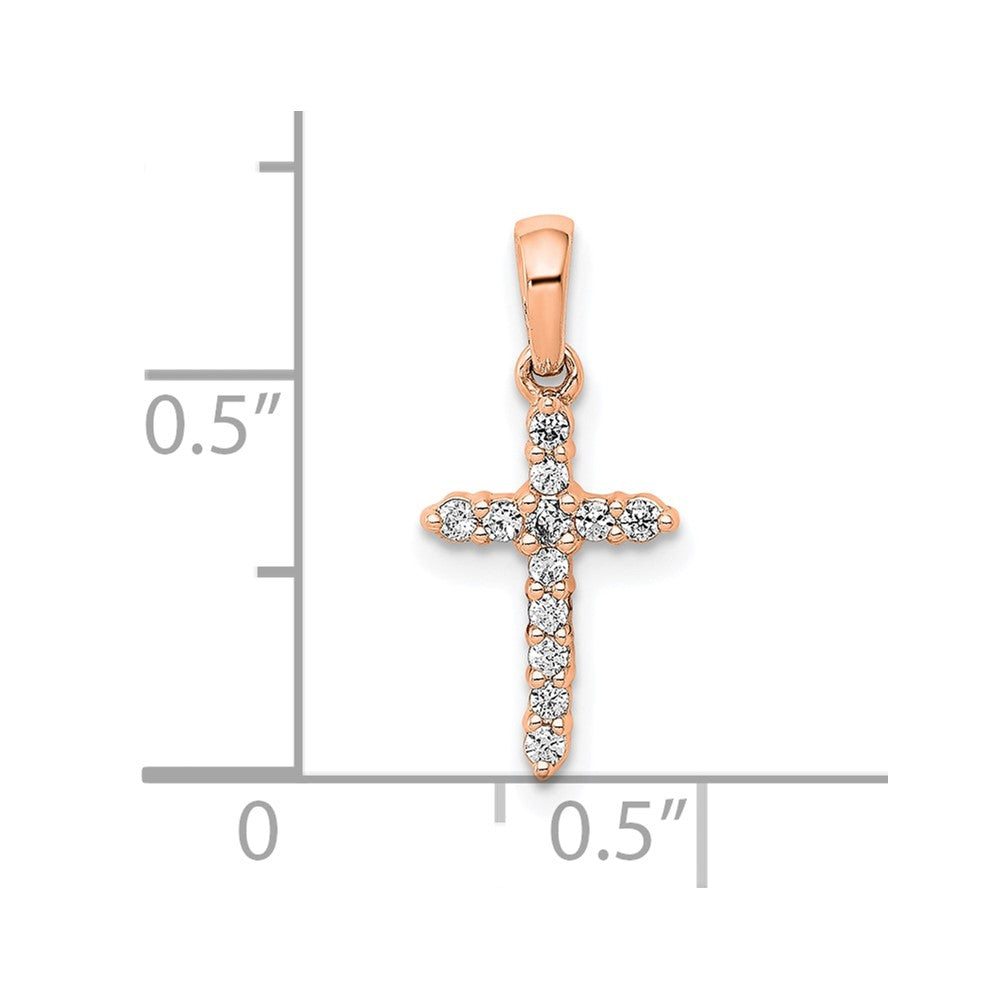 Rose Gold Polished Diamond Cross Pendant - Model PM4958-010-RA - Charlie & Co. Jewelry