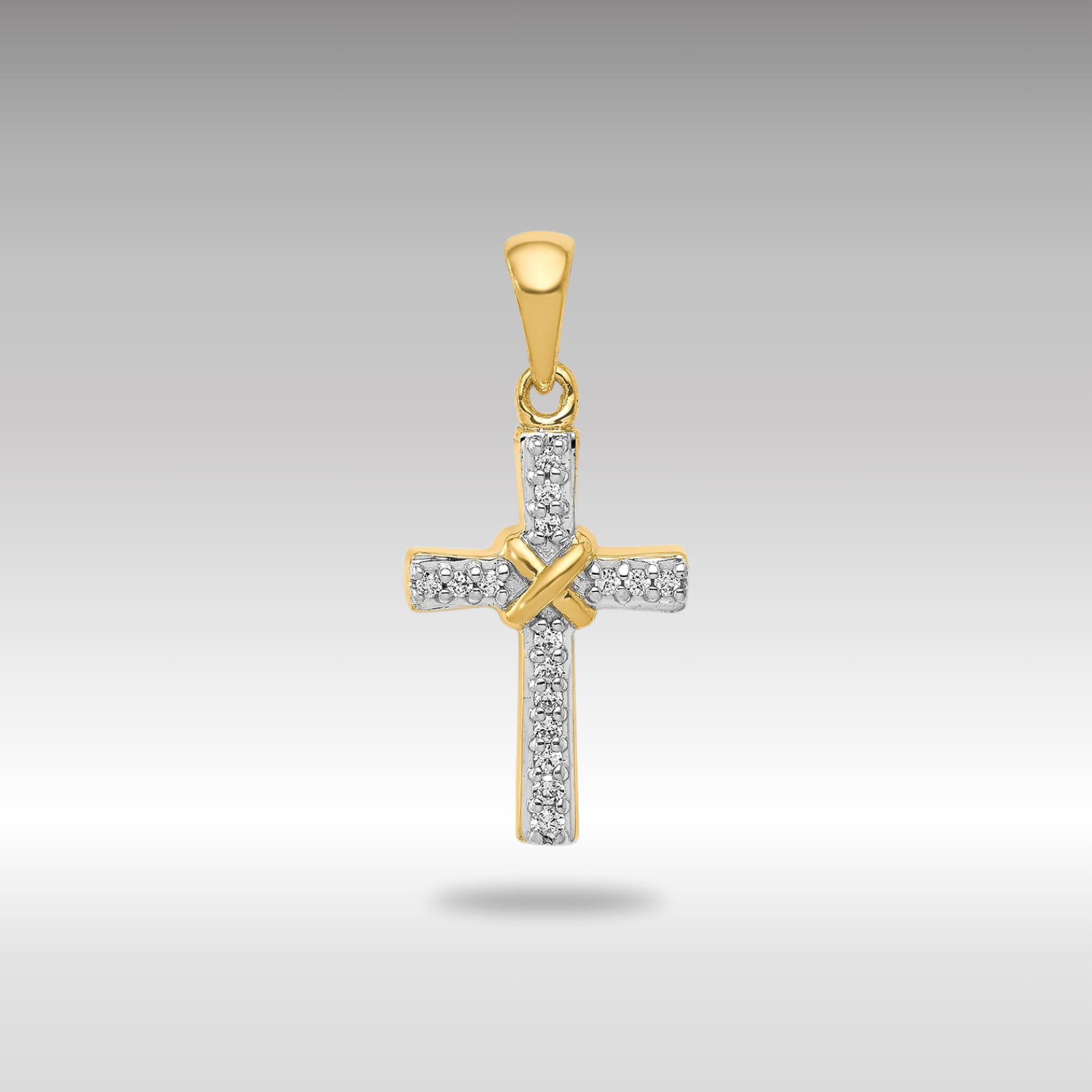 Gold 1/6ct. Diamond Latin Cross Pendant Necklace - Model PM4967-016-YA - Charlie & Co. Jewelry