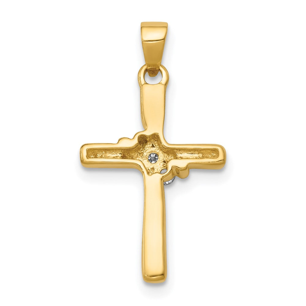 Gold AA Diamond Cross Pendant Necklace - Model PM4990-005-YA - Charlie & Co. Jewelry