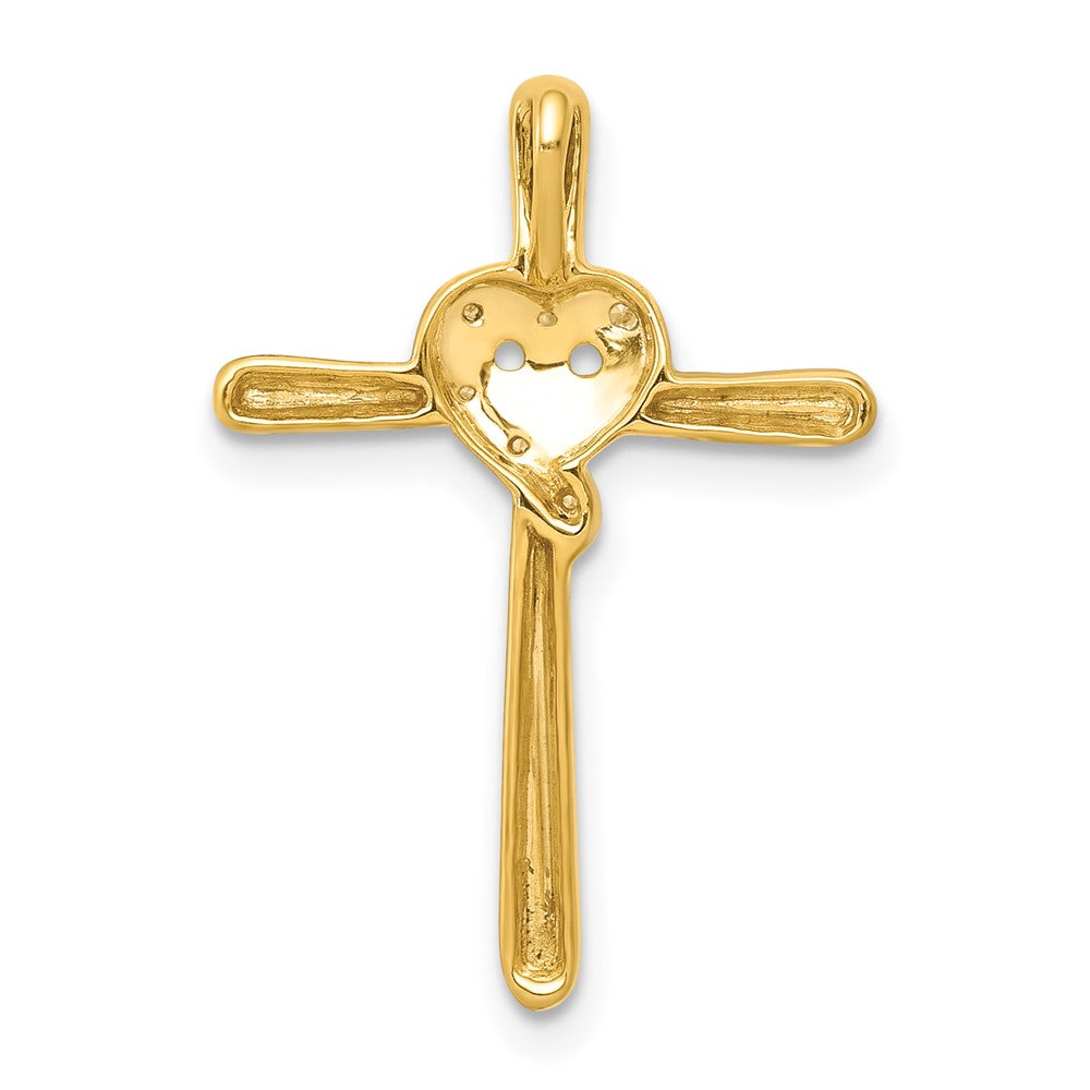 Gold 0.02ct. Diamond Heart Cross Chain Slide Pendant - Model PM4994-002-YA - Charlie & Co. Jewelry