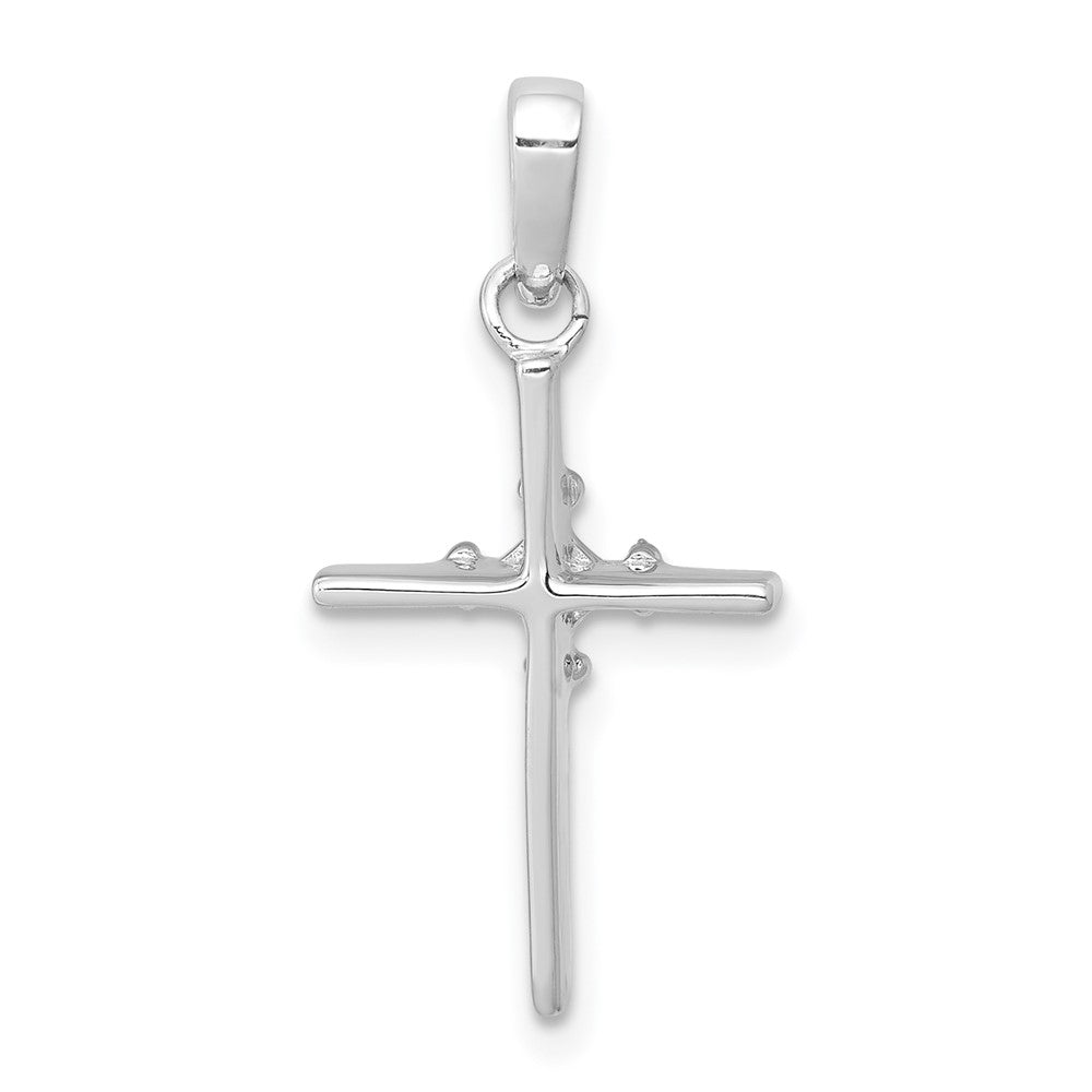 White Gold .01ct. Diamond Polished Budded Cross Pendant - Model PM5022-001-WA - Charlie & Co. Jewelry