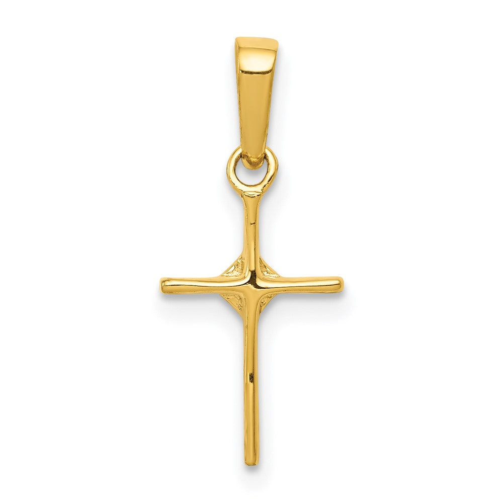 Gold Small .01ct. Diamond Cross Pendant Necklace - Model PM5026-001-YA - Charlie & Co. Jewelry