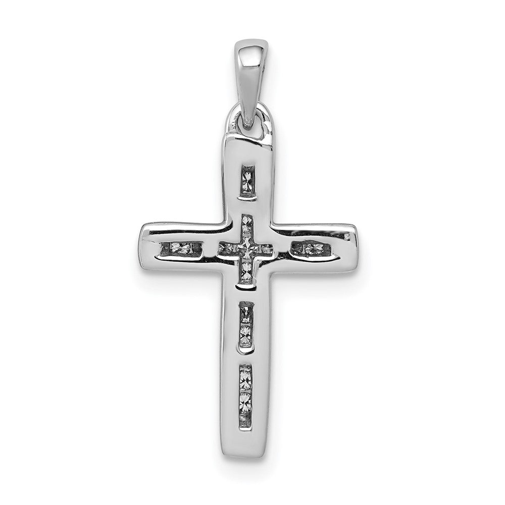 White Gold Small 1/10ct. Diamond Cross Pendant Necklace - Model PM5138-010-WA - Charlie & Co. Jewelry