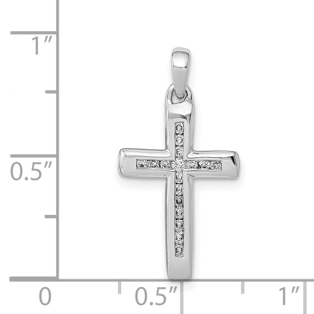 White Gold Small 1/10ct. Diamond Cross Pendant Necklace - Model PM5138-010-WA - Charlie & Co. Jewelry