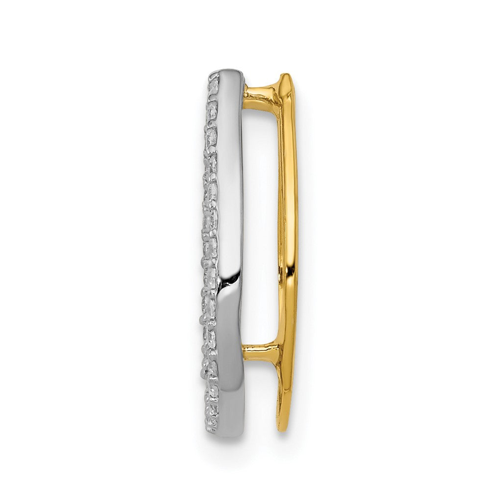 14k Gold Diamond Horseshoe Necklace Pendant 1/6ct. Chain Slide - Charlie & Co. Jewelry
