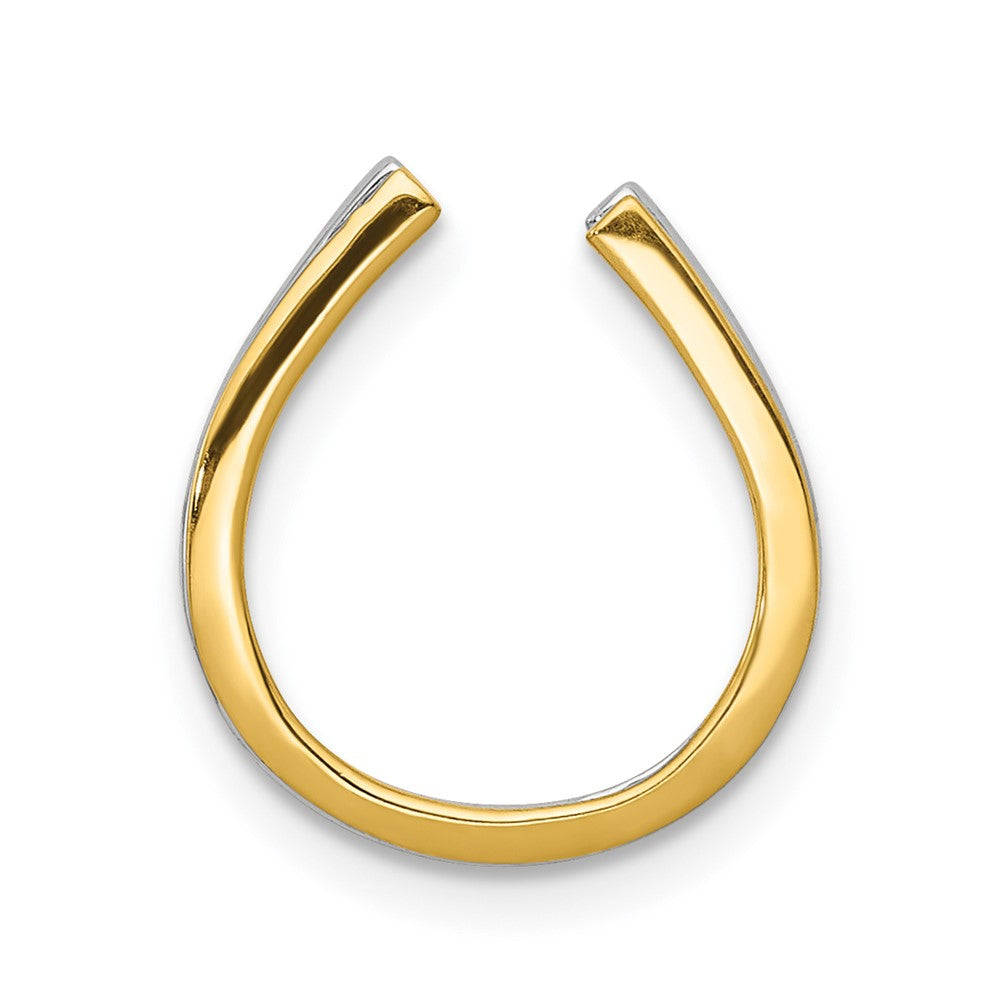 14k Gold Diamond Horseshoe Necklace Pendant 1/6ct. Chain Slide - Charlie & Co. Jewelry