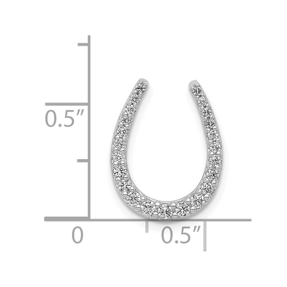 14K White Gold 1/4ct. Diamond Horseshoe Necklace Pendant Chain Slide - Charlie & Co. Jewelry