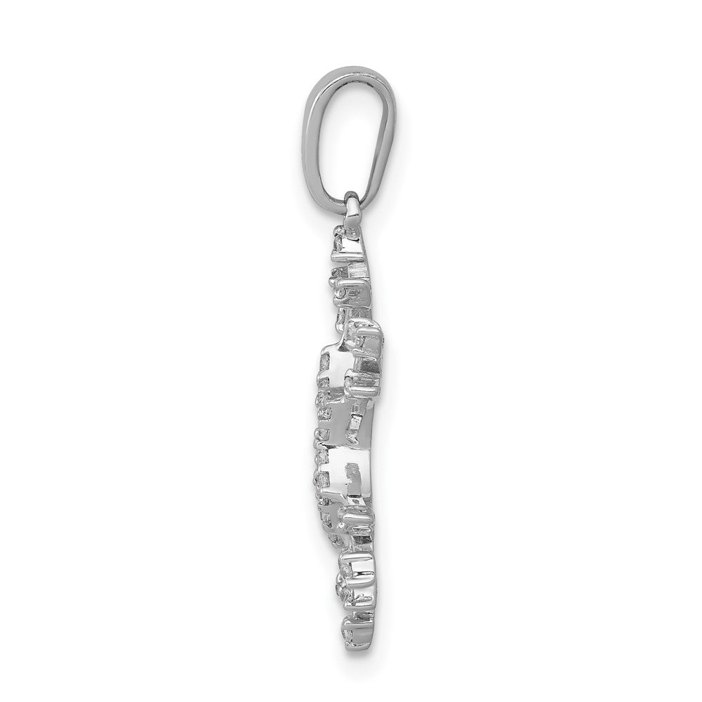 14K White Gold 1/6ct Diamond-Encrusted Snowflake Pendant - Charlie & Co. Jewelry