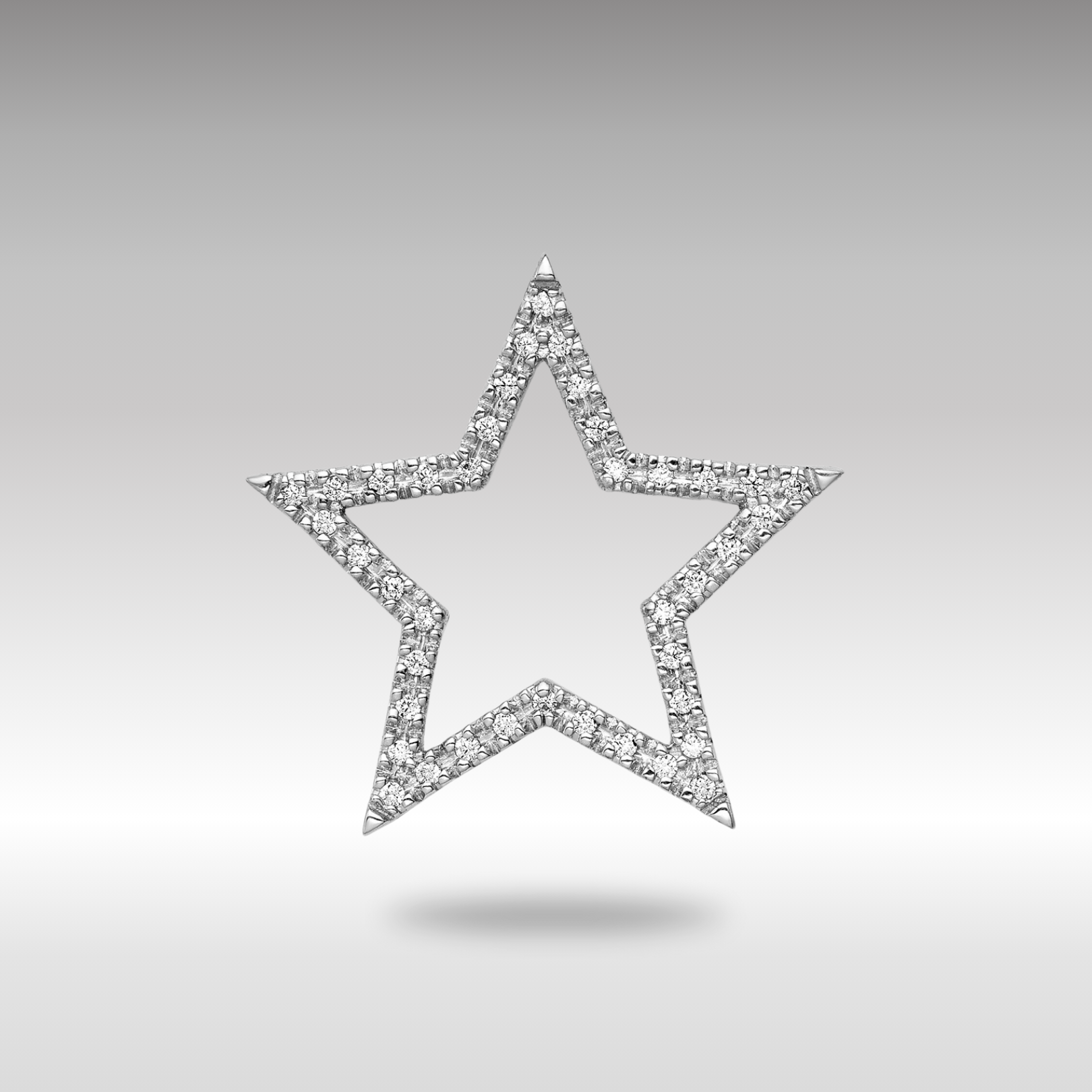 White Gold Large Diamond Star Pendant Necklace Model-PM5176-016-WA - Charlie & Co. Jewelry