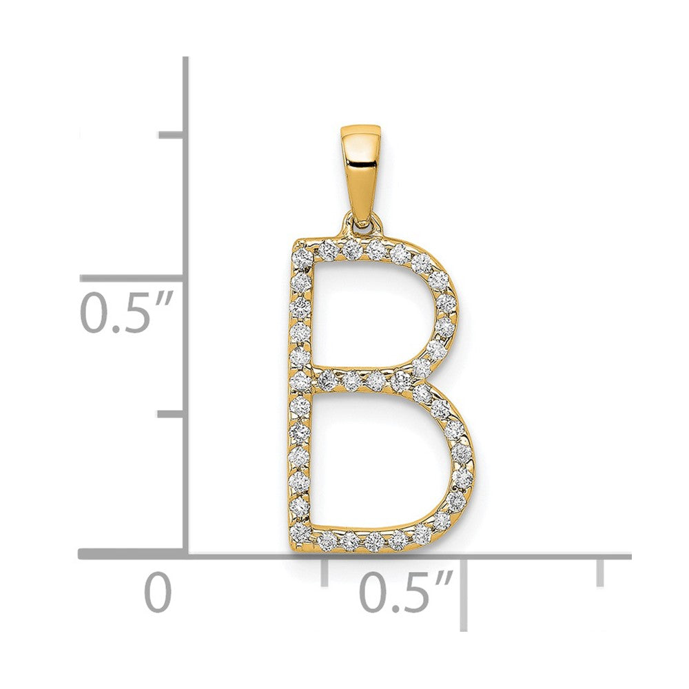 Gold Diamond Letter B Initial Pendant Necklace - Model PM5222B-013-YA - Charlie & Co. Jewelry