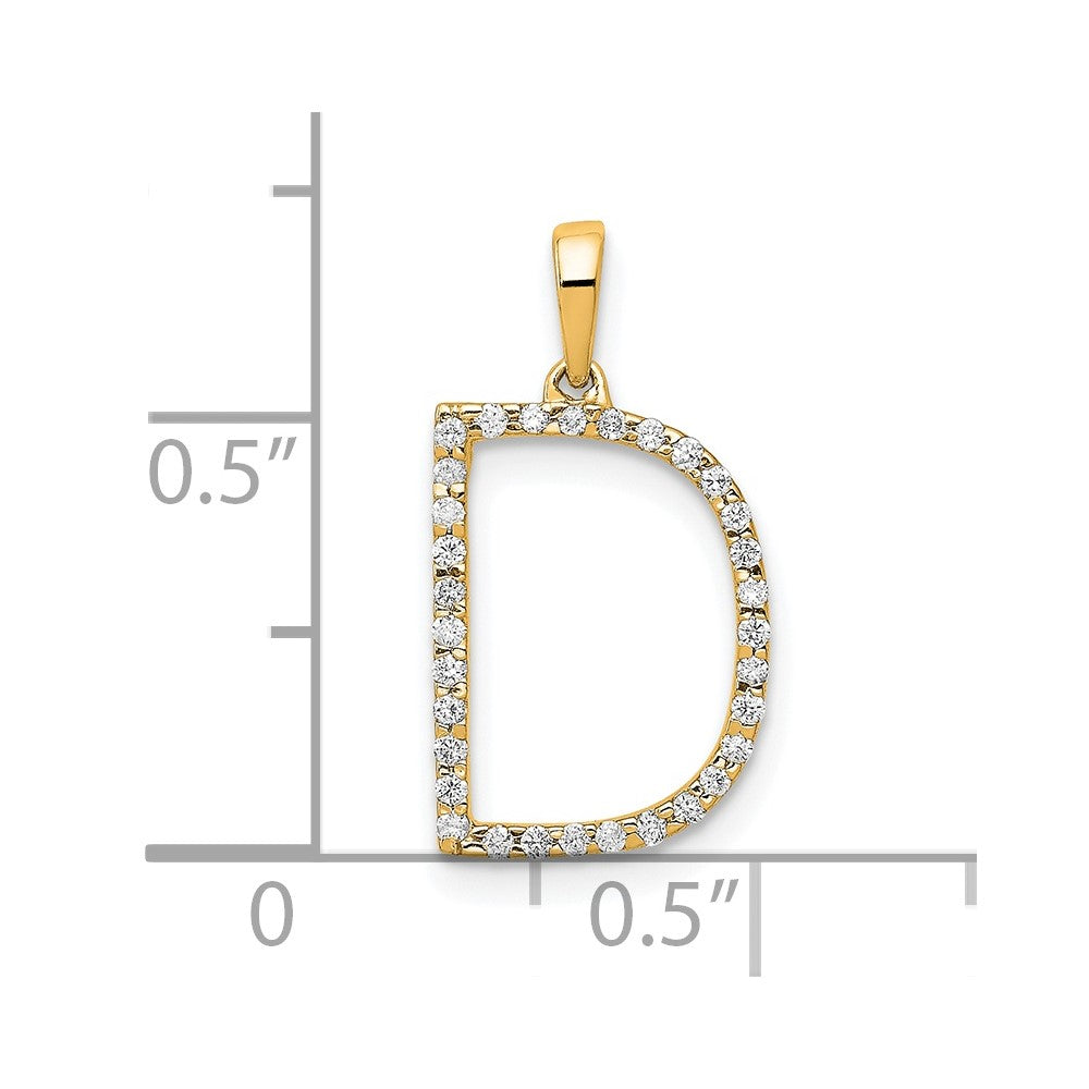 Gold Diamond Letter D Initial Pendant Necklace - Model PM5222D-010-YA - Charlie & Co. Jewelry