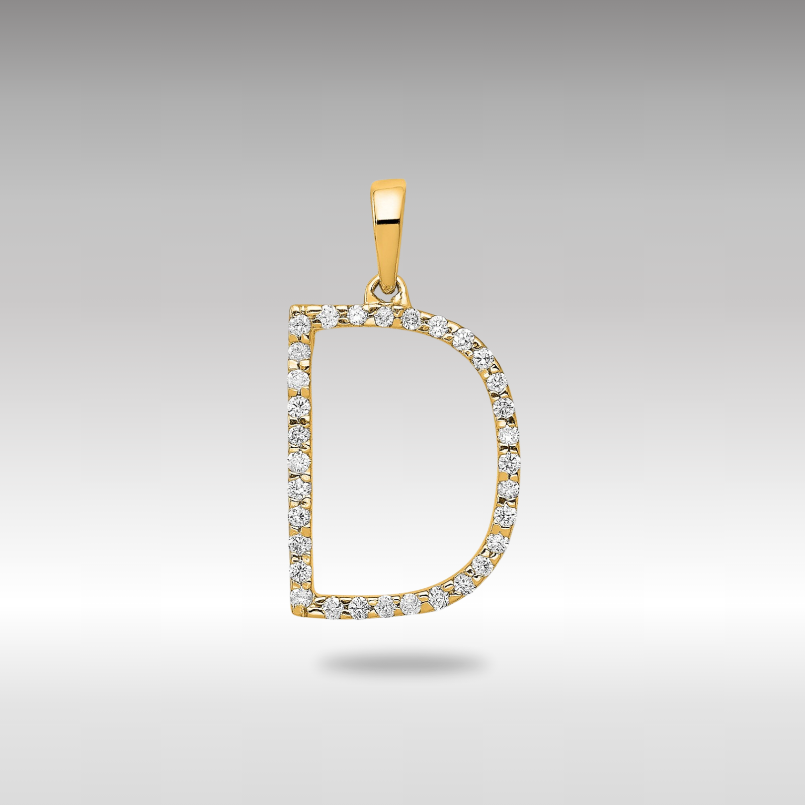 Gold Diamond Letter D Initial Pendant Necklace - Model PM5222D-010-YA - Charlie & Co. Jewelry