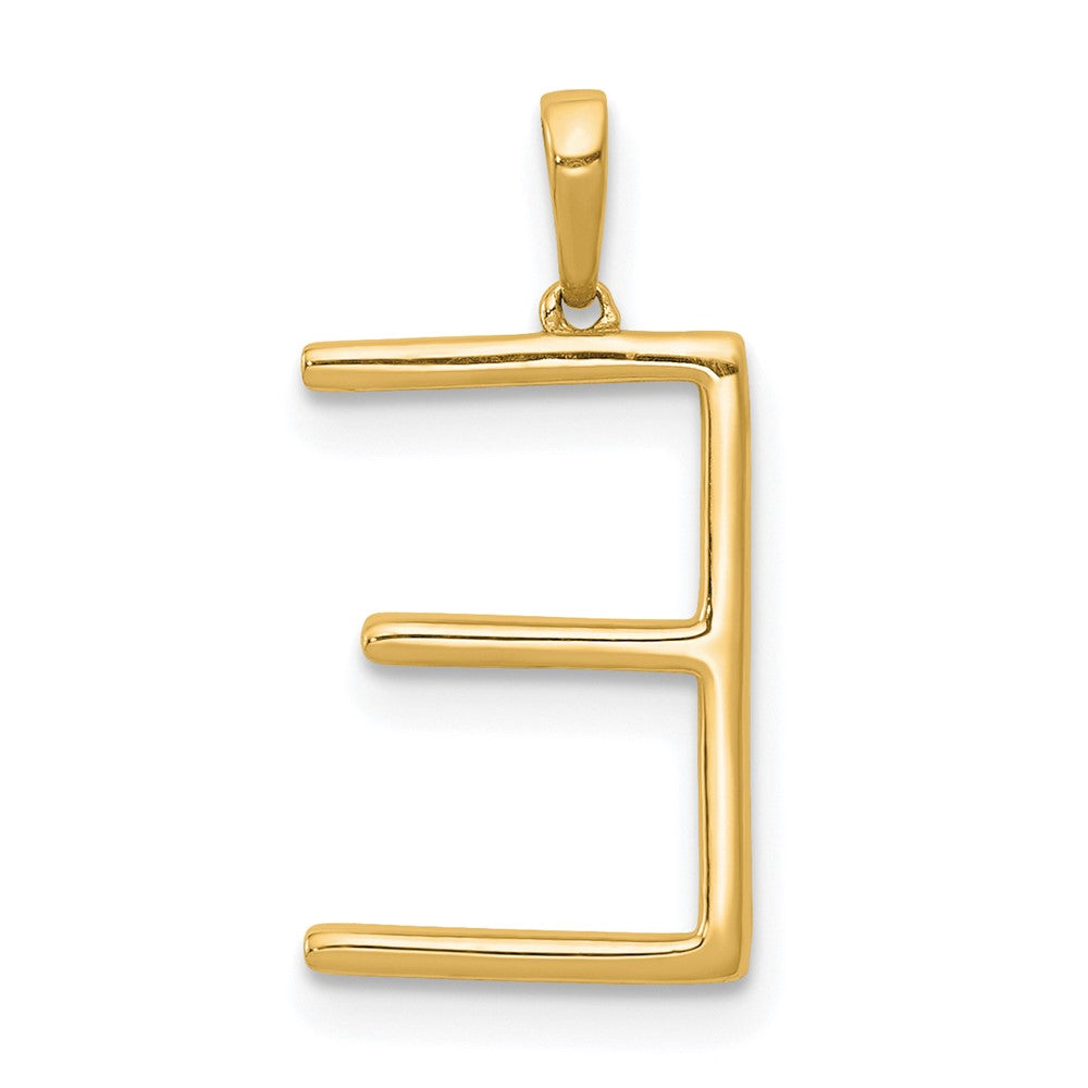 Gold Diamond Letter E Initial Pendant Necklace - Model PM5222E-010-YA - Charlie & Co. Jewelry