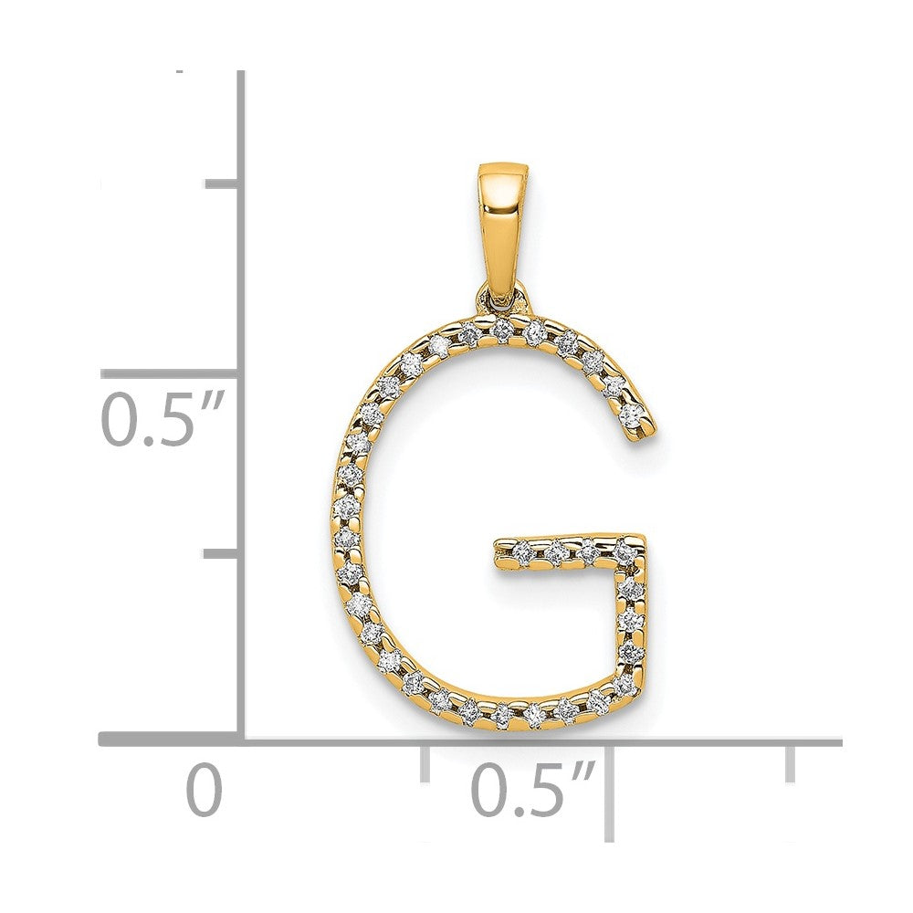 Gold Diamond Letter G Initial Pendant Necklace - Model PM5222G-010-YA - Charlie & Co. Jewelry