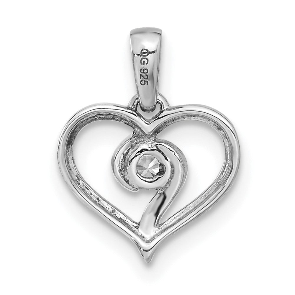 White Gold Lab Grown Diamond VS/SI FGH Heart Pendant - Model PM5922-010-WLG - Charlie & Co. Jewelry