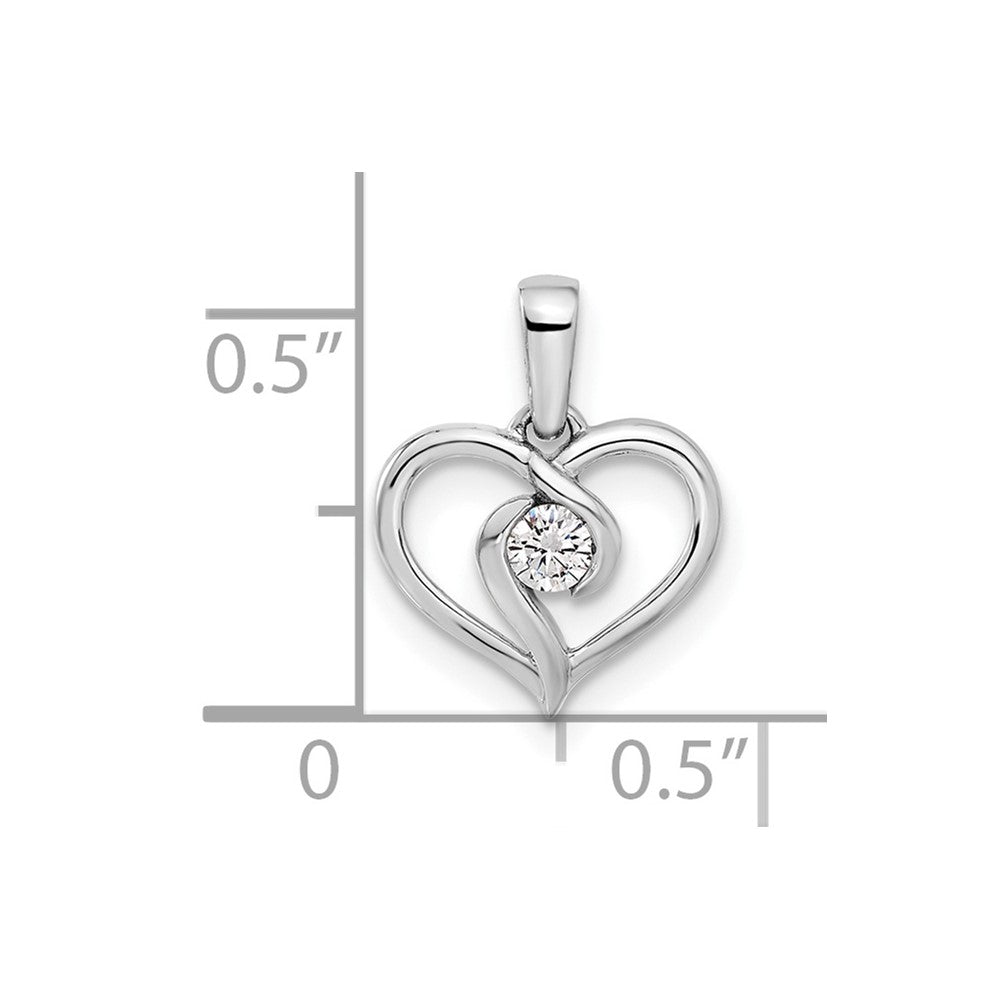 White Gold Lab Grown Diamond VS/SI FGH Heart Pendant - Model PM5922-010-WLG - Charlie & Co. Jewelry