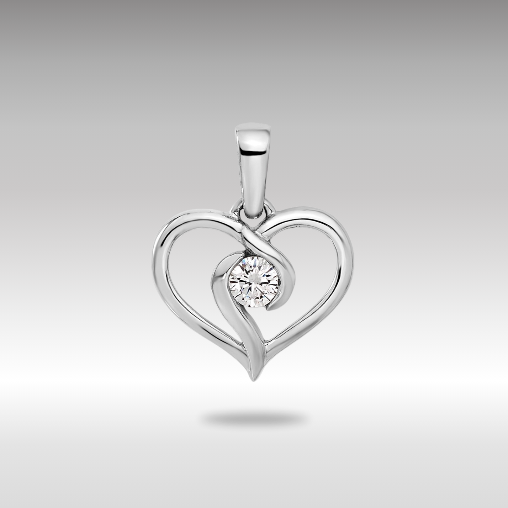 White Gold Lab Grown Diamond VS/SI FGH Heart Pendant - Model PM5922-010-WLG - Charlie & Co. Jewelry