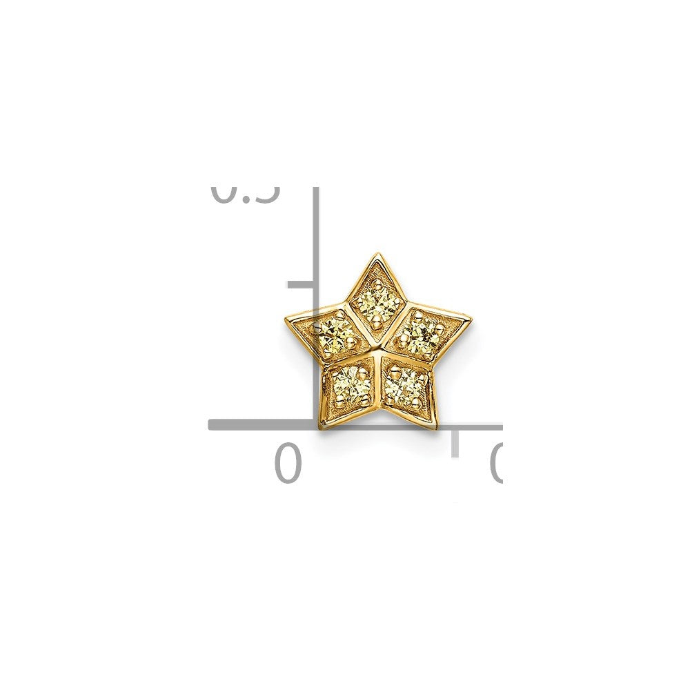 Gold Yellow Sapphire Star Necklace Pendant Model-PM6609-SAY-YA - Charlie & Co. Jewelry