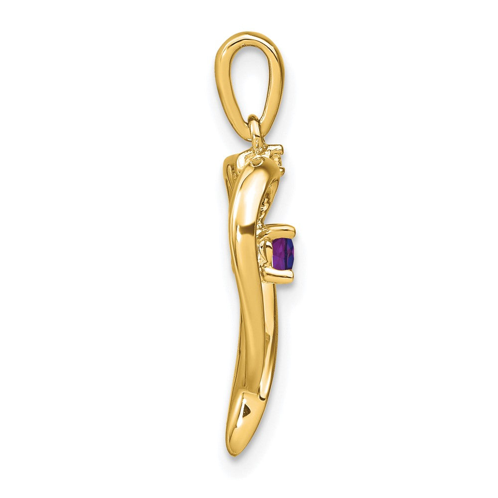 Charlie & Co Jewelry | 14k Amethyst And Diamond Heart Pendant - Model PM7005-AM-001-YA