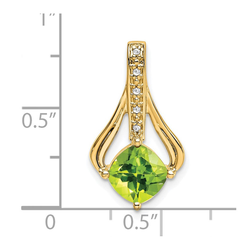 Charlie & Co Jewelry | 14k Peridot And Diamond Pendant - Model PM7032-PE-002-YA