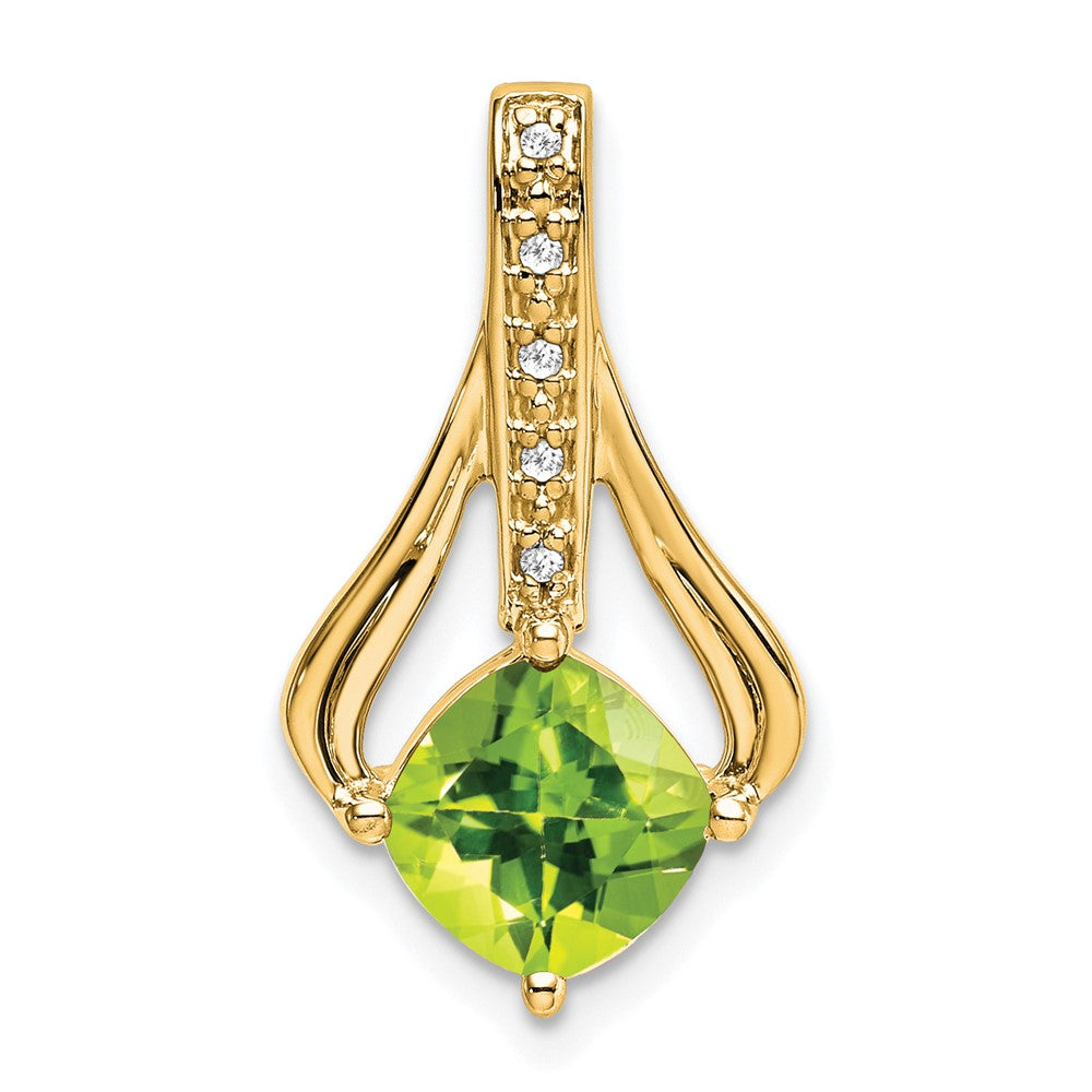 Charlie & Co Jewelry | 14k Peridot And Diamond Pendant - Model PM7032-PE-002-YA