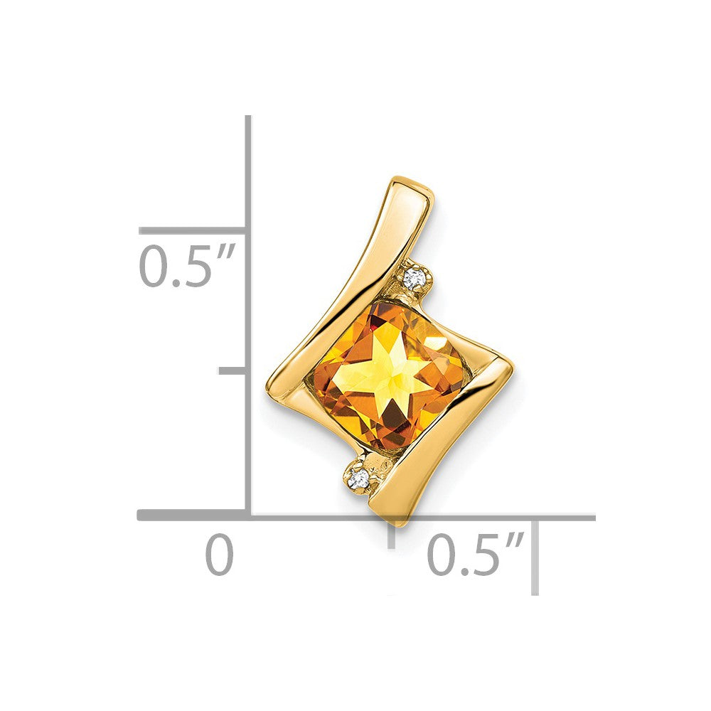 Charlie & Co Jewelry | 14k Citrine And Diamond Pendant - Model PM7033-CI-001-YA