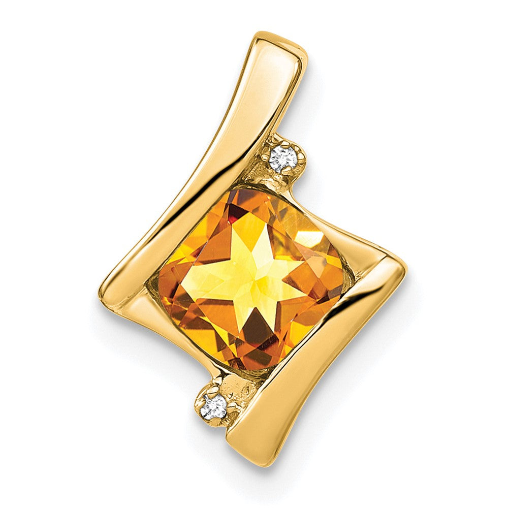 Charlie & Co Jewelry | 14k Citrine And Diamond Pendant - Model PM7033-CI-001-YA