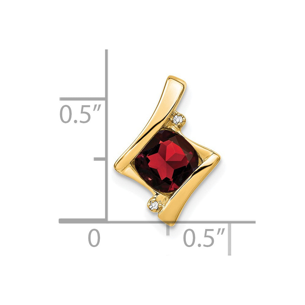 Charlie & Co Jewelry | 14k Garnet And Diamond Pendant - Model PM7033-GA-001-YA