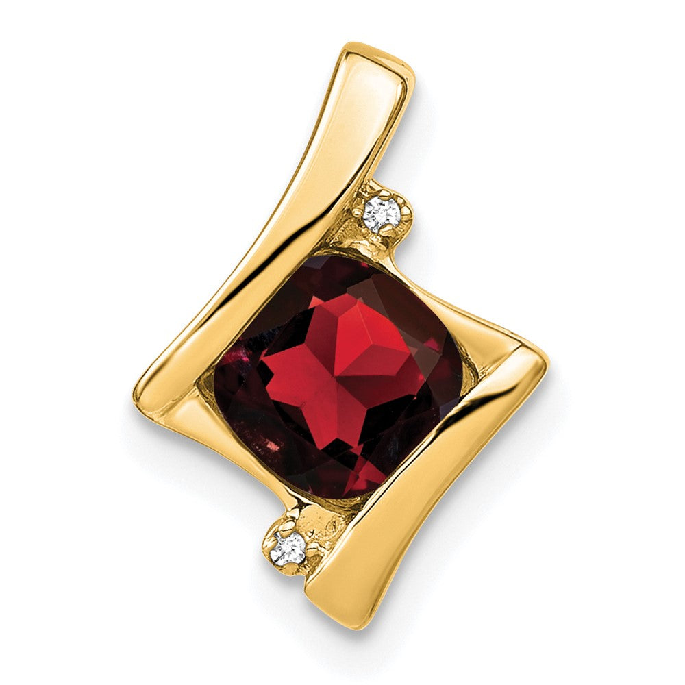 Charlie & Co Jewelry | 14k Garnet And Diamond Pendant - Model PM7033-GA-001-YA