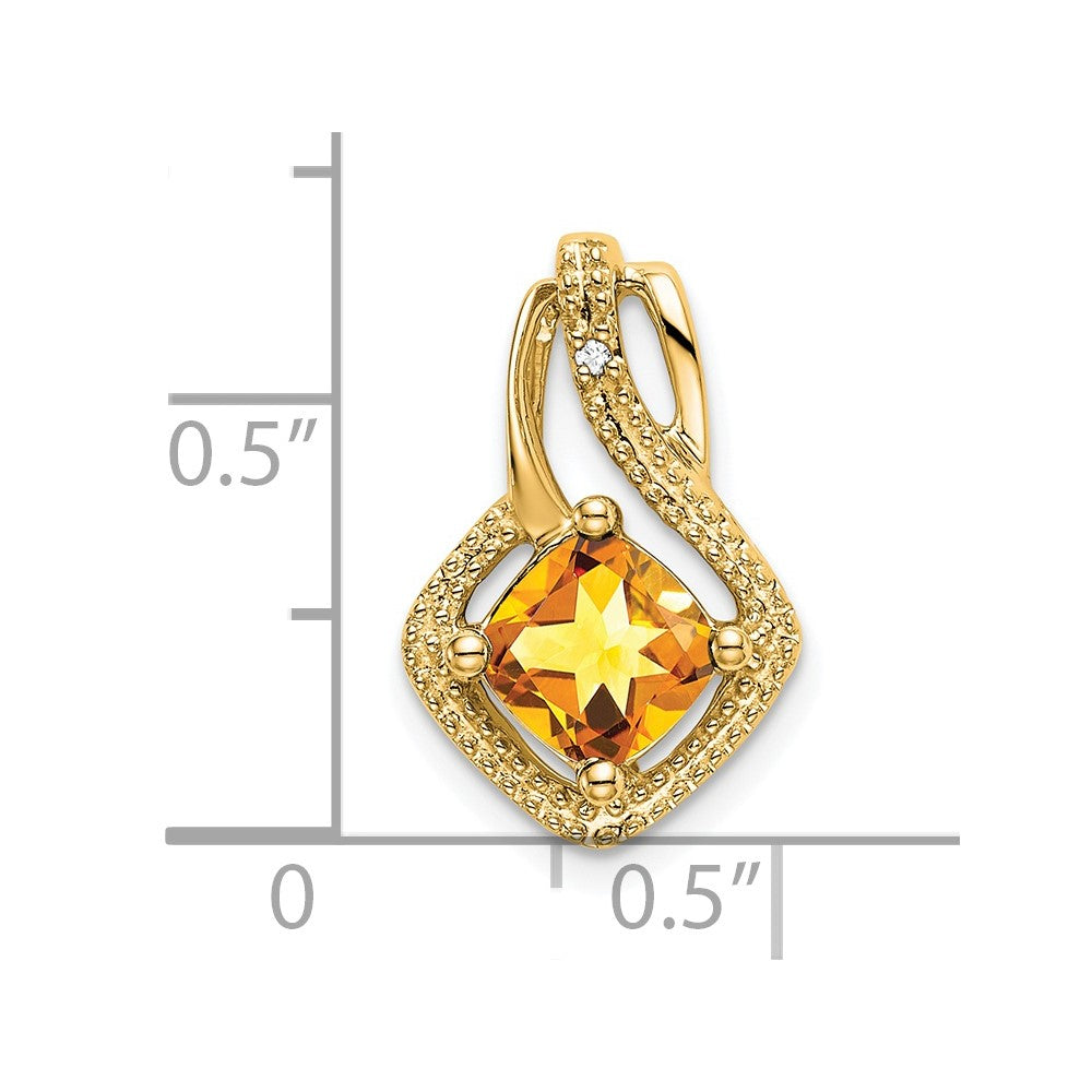 Charlie & Co Jewelry | 14k Citrine And Diamond Pendant - Model PM7034-CI-001-YA