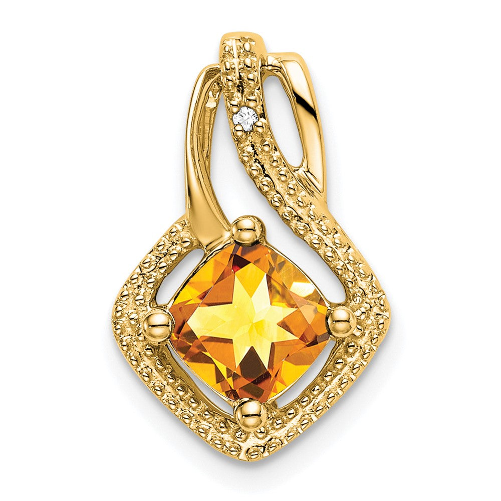 Charlie & Co Jewelry | 14k Citrine And Diamond Pendant - Model PM7034-CI-001-YA