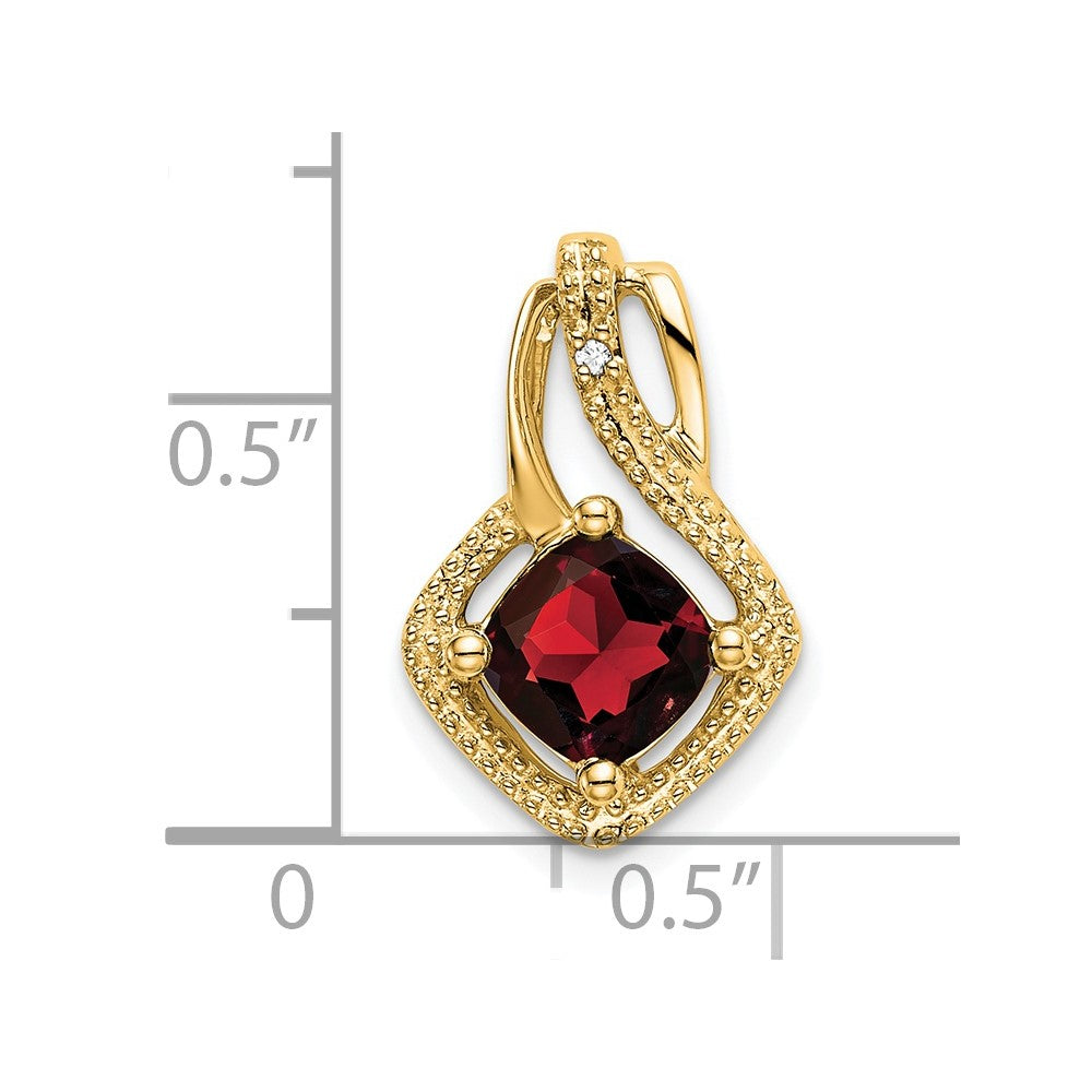 Charlie & Co Jewelry | 14k Garnet And Diamond Pendant - Model PM7034-GA-001-YA