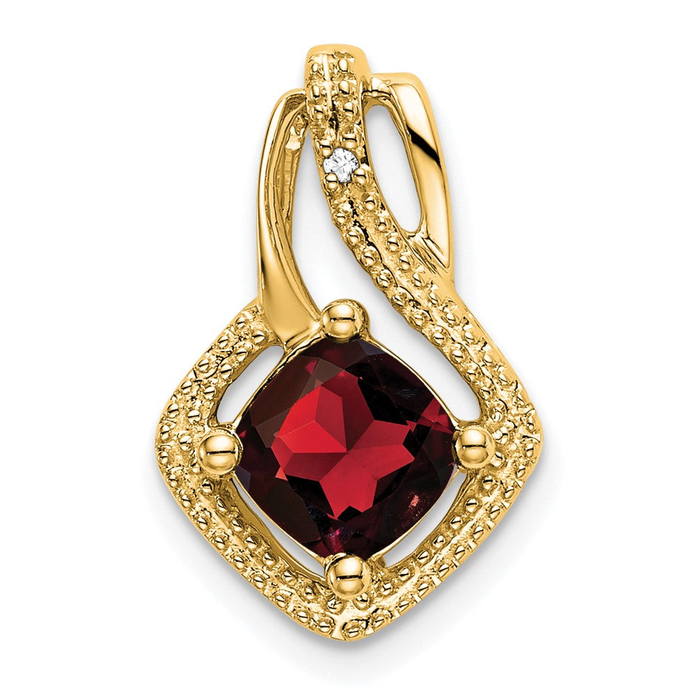 Charlie & Co Jewelry | 14k Garnet And Diamond Pendant - Model PM7034-GA-001-YA