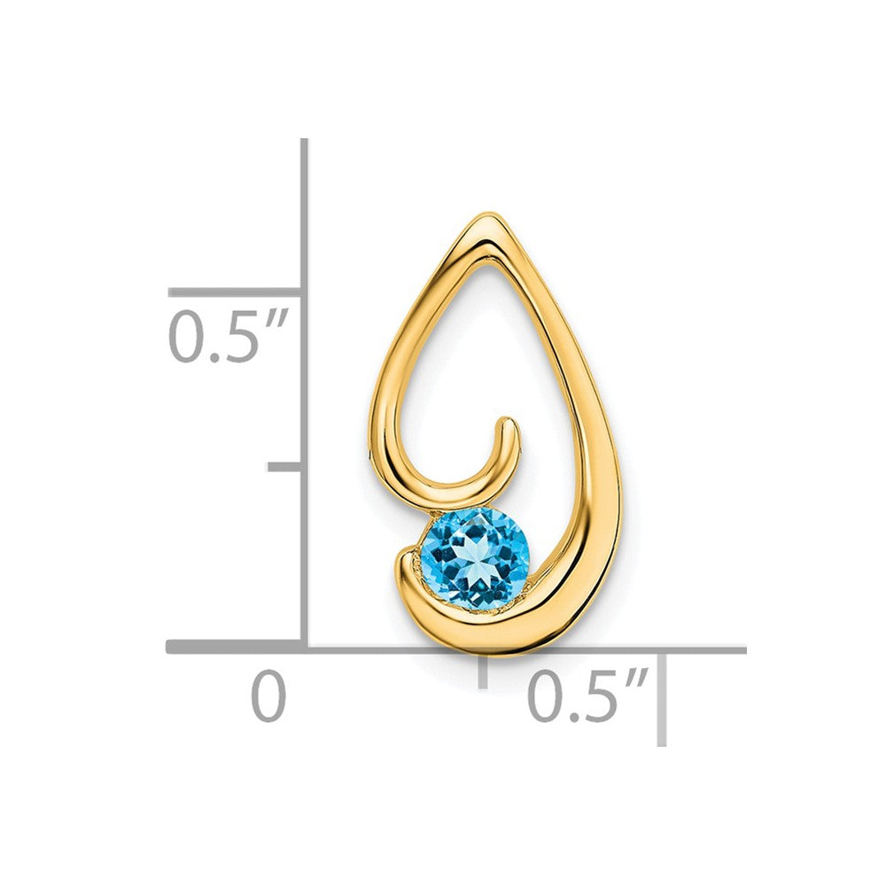 Charlie & Co Jewelry | 14k Blue Topaz Chain Slide - Model PM7145-BT-Y