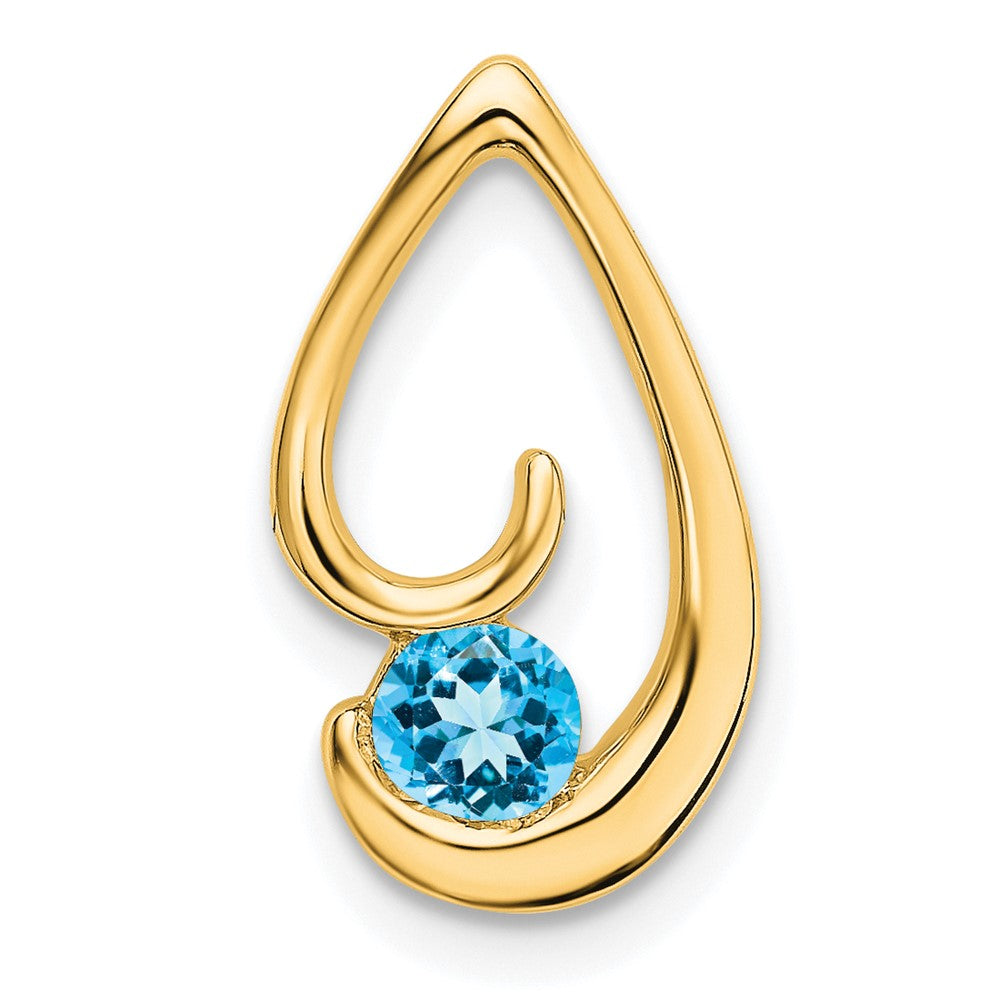 Charlie & Co Jewelry | 14k Blue Topaz Chain Slide - Model PM7145-BT-Y
