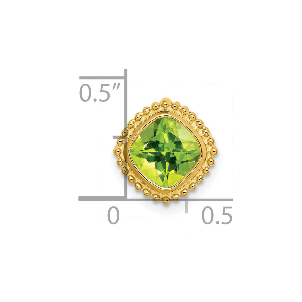 Charlie & Co Jewelry | 14k Cushion Peridot Chain Slide - Model PM7201-PE-Y