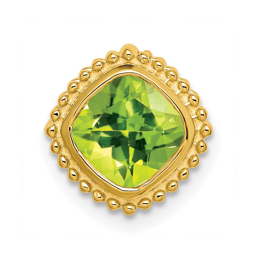 Charlie & Co Jewelry | 14k Cushion Peridot Chain Slide - Model PM7201-PE-Y